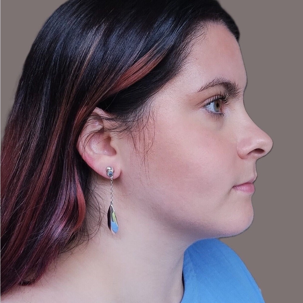 Tiffany & Co Natural Leaf Pendant Sterling Silver Earrings Studs and Earrings